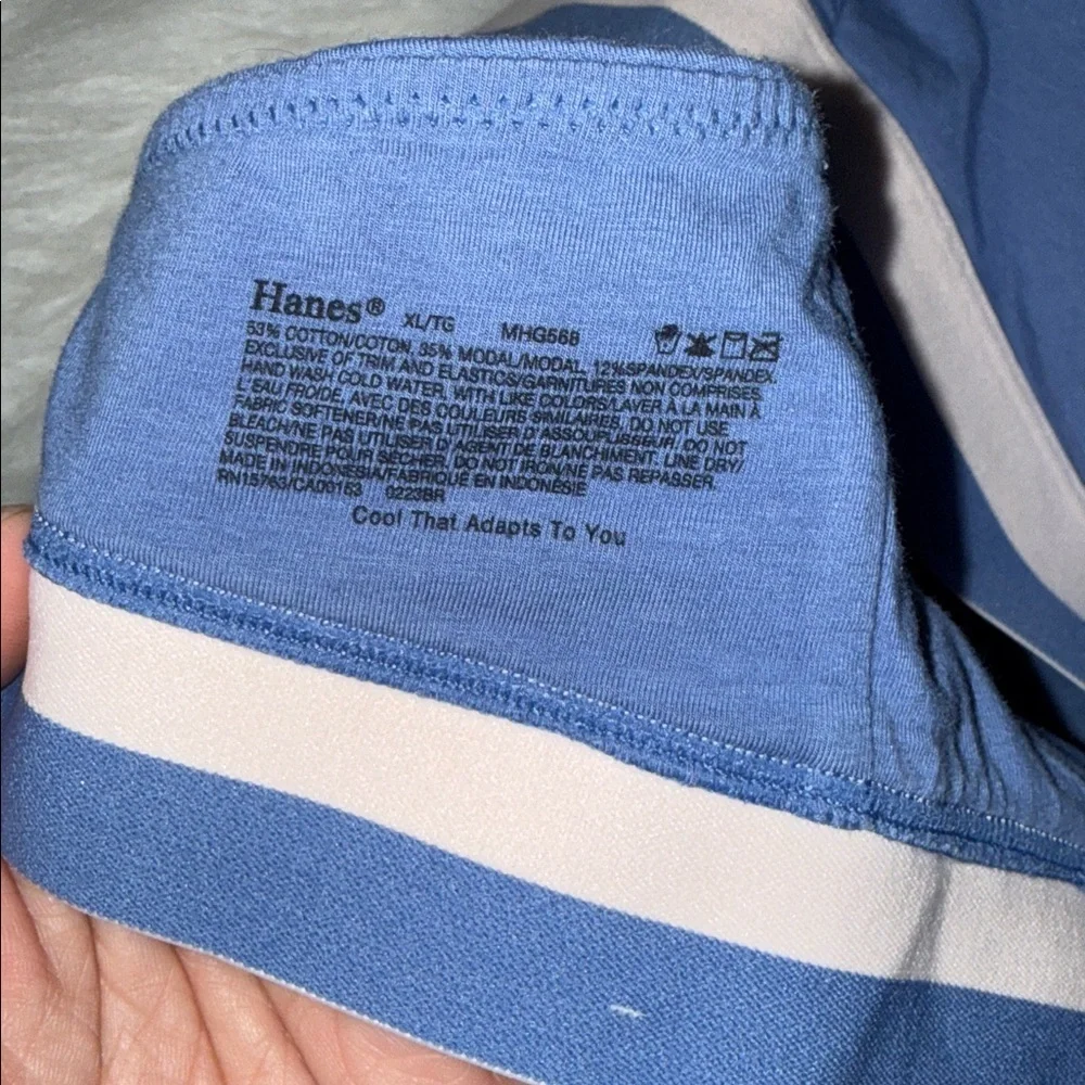 Hanes Blue Bra with Soft Pink Accent
